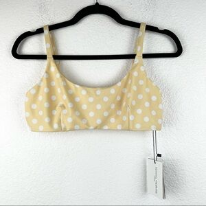 FAITHFULL THE BRAND Jardin Bikini Top in Le Marais Dot, Lemon Yellow, M, NWT!